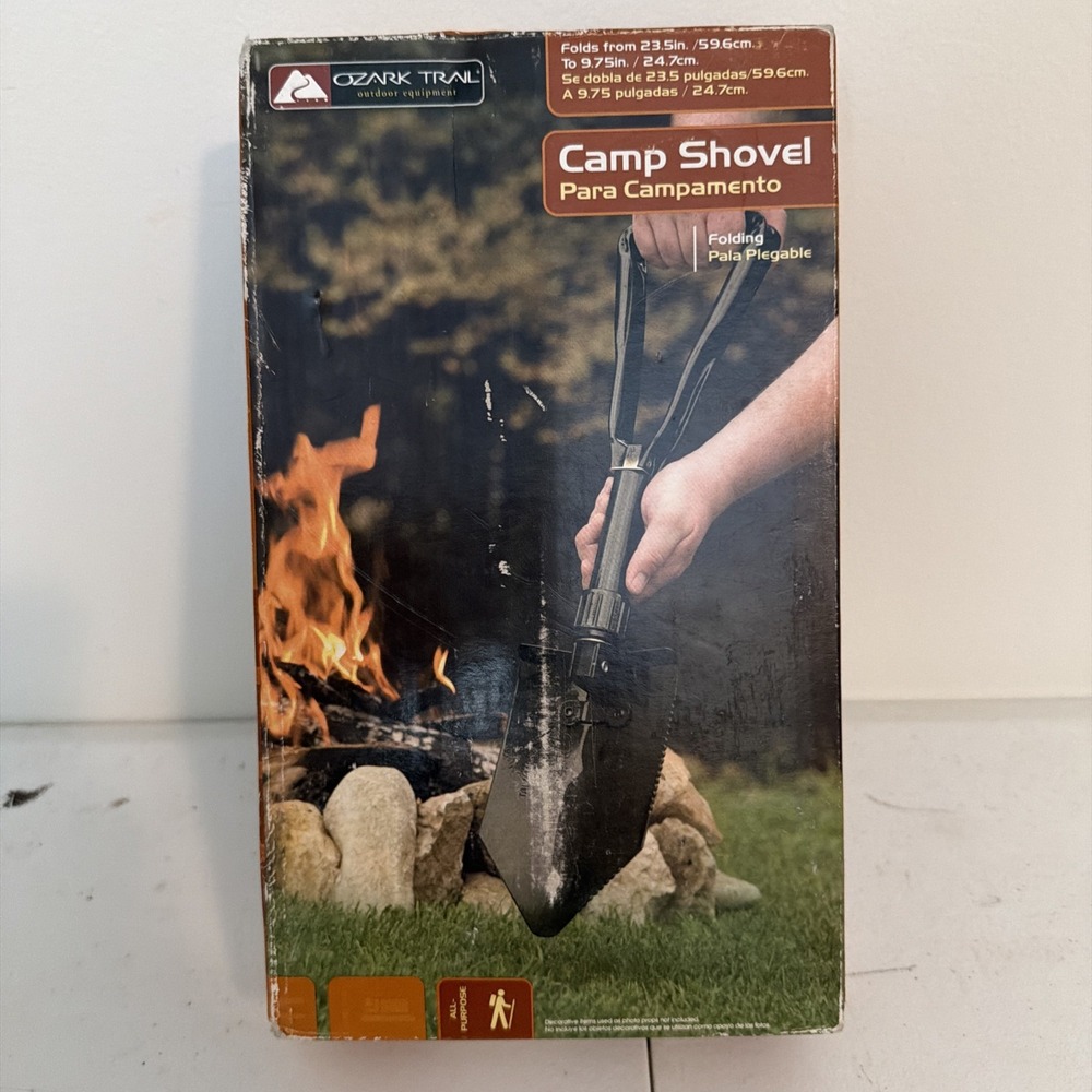 Ozark Trail Folding Camp Shovel Folds 23.5" to 9.75" Model FS1 NEW Old Stock